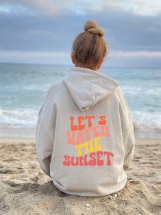 Let’s Watch The Sunset Hoodie, Sunset Sweatshirt, Smiley Face Hoodie, Sunset Hoodie, Sunset Shirt