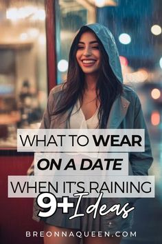 Struggling with what to wear on a rainy date? This article presents 9 adorable outfit ideas that combine style and practicality. Readers will find tips on choosing the right fabrics, footwear, and accessories to stay dry without sacrificing fashion. #RainyDayOutfits #DateNightLooks #WetWeatherFashion Rainy Day Lunch Date Outfit, Rainy Bar Outfit, Rainy Dinner Outfit, Cold Rainy Day Outfit Work, Rainy Day Outfit For Work Winter, Rainy Date Outfit, Rainy Night Outfit, Rainy Day Date Outfit, Humid Weather Outfit