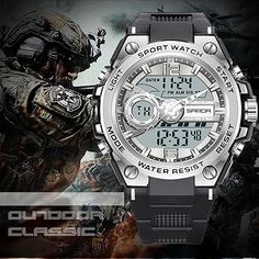 FORSINING Watch for Men, Waterproof Military Digital Analog Watches, Sports Outdoor Wrist Watch Date Multi Function Tactics LED Alarm Stopwatch Mens Watches Military, Analog Watches, Digital Sports Watches, Army Watches, Military Watches, Waterproof Watch, Analog Watch