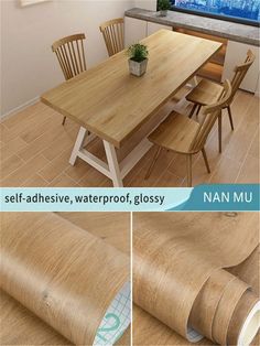 the table and chairs are made out of wood