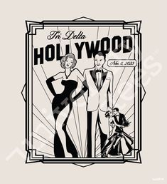 an old movie poster for the hollywood show, featuring two women in black and white