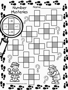 a printable worksheet for the number mystery