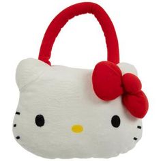 a hello kitty purse with a red bow on it