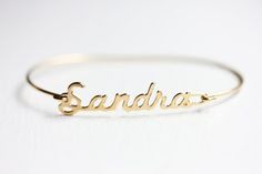 Sandra Name Bracelet, Name Bracelet, Sandra Bracelet, Sandra Name Bracelet Gold, Gold Name Bracelet, Vintage Names, Name Rings, Small Charms, Vintage Bracelet, Name Jewelry, Bracelet Vintage, Name Bracelet