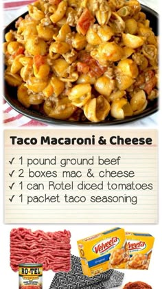 taco macaroni and cheese recipe with instructions