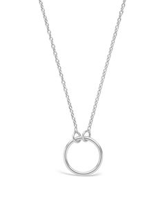 Sometimes, simplicity is the chicest of all, and this lovely sterling silver open circle necklace is a perfect example of this. The delicate chain ends with an open circle pendant, an elegant finishing touch for any outfit. Available in silver and rose gold.  Materials: 14K rose gold plated sterling silver, or sterling silver Features: Measures 16" with 2" extender, 9.5mm pendant, Lead & Nickel free, spring ring clasp Necklace Circle Pendant, Real Silver Necklace, Silver Necklace Designs, Open Circle Necklace, Gold Circle Necklace, Solid Gold Bracelet, Trending Bracelets, Circle Pendant Necklace, Statement Drop Earrings