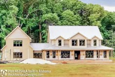 this is an artist's rendering of a house in the woods with lots of windows