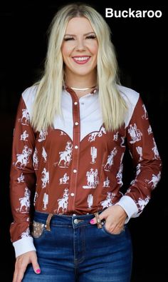 Rodeo Shirt - Full Basic Rodeo Attire, Ranch Dress, Rodeo Shirts, Womens Flannel Shirt, Country Shirts, Curvy Girl Fashion, Business Attire, Western Shirts, Rodeo