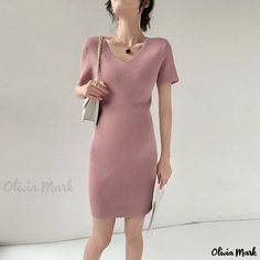 Olivia Mark - Stylish Maternity Bodycon Sweater Dress in Solid Color, Designed to Accentuate the Figure Wholesale Boutique Clothing, Long Fitted Dresses, Bodycon Sweater, Bodycon Sweater Dress, Dress With Pleats, Elegant Party Dresses, Brown Outfit, Stylish Maternity, Eggplant Purple