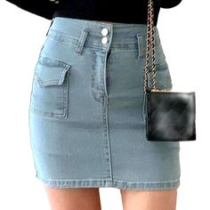 Give your summer wardrobe a '90s-inspired makeover with our Flap Pocket Above-the-knee Denim Skirt from the 2023 Spring-Summer Collection! This vintage-style. medium-waist bodycon is designed to make you look and feel like a rough goddess.Why They're Your Next Summer Staple Grunge Elegance: Embodying the perfect blend of contemporary modern and nostalgic grunge. these denim shorts are all about effortless cool. Stonewashed Frayed Pattern: Our expertly crafted wear and tear gives these shorts a r Fitted Cotton Denim Skirt For Summer, Mini Denim Skirt With Pockets, Trendy Non-stretch Mini Skirt With Pockets, Y2k Denim Skirt With Pockets, Y2k Style Mini Length Bottoms With Pockets, Y2k Mini Length Bottoms With Pockets, Y2k Short Denim Skirt With Pockets, Y2k Mini Bottoms With Pockets, Non-stretch Denim Mini Skirt With Pockets