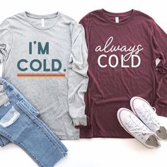 Confessions of a Frugal Mind: Always Cold Long Sleeve Tees $22.99 Shipped *Las... Monica And Chandler, Always Cold, Long Sleeve Workout, Comfy Pants, Workout Humor, Girl Mom, The Shirt, Boyfriend Fit