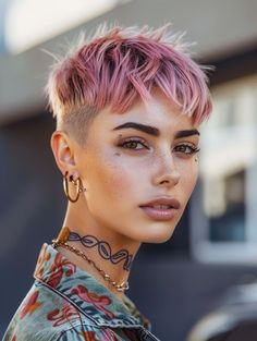 2024 Short Hairstyles: Explore Classy & Quick Cut Ideas Short Hairstyles With A Fringe, Pixie Edgy Haircut, Pixie With Undercut Fine Hair, Short Elegant Hair, Alt Short Haircut, Edgy Pixie Cuts Thick Hair, Short Color Hair, Edgy Pixie Hairstyles Undercut, Pixie With Short Bangs