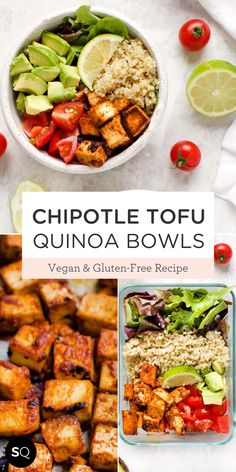 the cover of chipotle tofu quinoa bowls