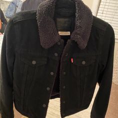 Brand New, Never Worn! Fleece Lined Denim Jacket, Jackets Black, Lined Denim Jacket, Levis Jacket, Jean Jackets, Jean Coat, Jean Jacket, Levi's, Denim Jacket