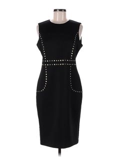 Calvin Klein Cocktail Dress Size: 8 Black Dresses - used. 91% POLYESTER, 9% SPANDEX, Midi, Mock, Knee Length, Sleeveless | Calvin Klein Cocktail Dress: Black Dresses - Size 8 Cocktail Dress Black, Black Cocktail, Black Cocktail Dress, Calvin Klein Black, Black Dresses, Dress Black, Designer Dresses, Knee Length, Calvin Klein