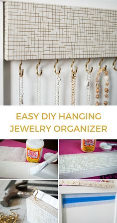 an easy diy hanging jewelry organizer