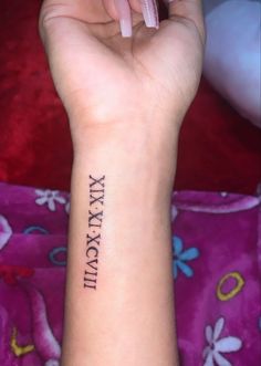 Tattoo ideas The Time Is Now Tattoo, Roman Numbers Tattoo Women, Side Of Hand Tattoo, Inner Wrist Tattoos, Side Hand Tattoos, Cupid Tattoo, Wrist Tattoo Ideas