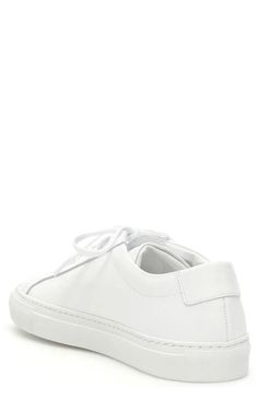 Dimensions: Sole: 2cm 100% Calf Leather, 100% Rubber Made in Italy Designer Model Number: 3701 Designer Colour: 0506 White Sole Cotton Slip-on Sneakers Low-top, Low-top Sneakers With White Sole And Logo Detail, Common Projects Achilles Low, White Non-slip Leather Sneakers, White Low-top Sneakers With Leather Trim, Top Sneakers Women, Common Projects, Personal Shopping, Shoe Collection