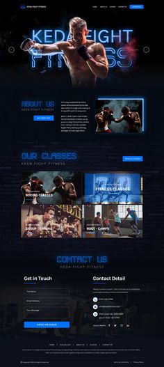 an image of a website design for a bodybuilding gym