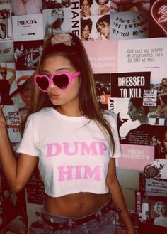 *Dump Him 2yK Britney Meme Inspired Crop Top, Women's Crop Tee, 90s Grunge Vintage Style, Trending Clothing, Best Friend Gift, Break Up Gift* Crop Top Tee The season's trendiest garment - the crop top. This top is tight-fitting but still incredibly comfortable, and it hits just above the navel. * 52% combed ring-spun cotton, 48% polyester * Fabric weight: 3.6 oz/yd² (122 g/m²) * 40 singles * Slim fit * Side-seamed construction * Blank product sourced from Nicaragua, the US, or Honduras Britney Meme, Dump Him, Grunge Vintage, Cat Eyes, Dressed To Kill, Vintage Aesthetic, Crop Tee, Vintage Stil, Photo Inspiration