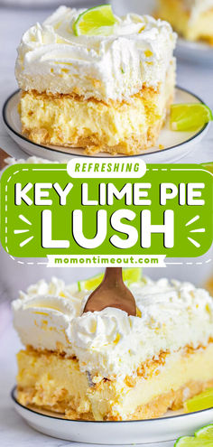 Don't miss out on this easy Key Lime Pie Lush! With 5 layers of tart and sweet goodness, this no-bake dessert is everything a spring food idea should be. So light and fresh! Save this Easter dessert recipe! Lime Dessert Recipes, Desserts Easy No Bake, Key Lime Recipes, Key Lime Desserts, No Bake Summer Desserts, Lime Desserts, Keylime Pie Recipe, Lime Recipes