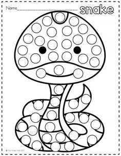 a coloring page with the words snake on it and an image of a large mushroom