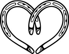 two horseshoes in the shape of a heart coloring page free printable pages for kids