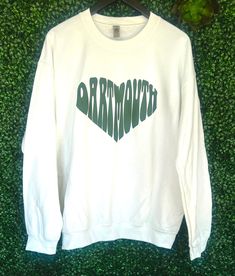 💗This is a unique super cozy crewneck sweatshirt. Choose either a solid white, solid black or reverse bleach black color crewneck sweatshirt. ⭐️All reverse bleach designs will have slight variations in pattern and color- but will have the similar swirl like posted picture.  💙Customize your word in heart with your favorite sorority/college/ team (no more than 3 words).  60% Cotton 40% Poly 👚GARMET CARE: Wash inside out in cold water and hang dry or very low heat. It's normal for prints to have slight wrinkles post washing/drying. Lay a piece of parchment paper over the print and dry iron. Refer to size chart/ Unisex CUSTOM University, college top, custom college merch, bed party merch, college bed party, college bed party bundles, tailgate shirt, custom college apparel, custom college ac College Team Shirts, Bed Party College, College Bed Party, Bleach Designs, College Bed, College Merch, Bed Party, Party College, Tailgate Shirt