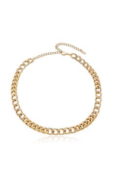 Life of Links Crystal Necklace – Ettika Adjustable Gold Curb Chain Necklace, Adjustable Gold Necklace With Curb Chain, Gold Plated Necklace, Crystal Necklace, 18k Gold, Gold Plate, Plating, Crystals, Glass