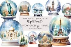 snow globes with the words personal and competial use on them for travel