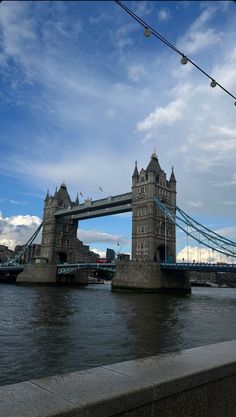 the tower bridge is very high above the water