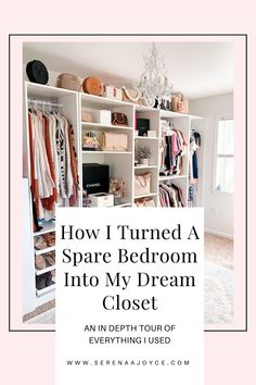 dream closet, closet goals, closet design, walk in closet Create A Closet In A Bedroom, Small Room To Closet Convert, Ikea Closet Room Ideas, Closet Rooms Bedrooms, Convert Room To Closet, Bedroom Closet With Vanity, Bedroom Converted To Walk In Closet, Spare Room Made Into Closet