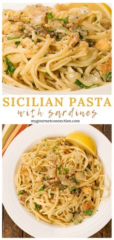 pasta with chicken and parmesan cheese in a white bowl on a wooden table