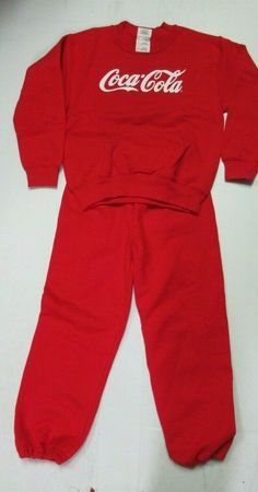 COCA-COLA Red Children's  Sweatshirt with matching red sweatpants Size: Youth Large This is a very nice looking sweatshirt! Great for to show off your family's drink of choice!   If you have any questions - please ask! Need us to add Insurance? NO PROBLEM!!! Just let us know before you pay for your items.   And we always leave feedback as soon as you do... that way we know all is okay!   Thanks for Shopping!!! Solid Cotton Tracksuit With Pockets, Red Cotton Tracksuit For Winter, Red Cotton Winter Joggers, Basic Cotton Winter Joggers, Red Cotton Sweats With Ribbed Cuffs, Plain Solid Color Cotton Sweatpants, Red Sweatpants, No Problem, That Way