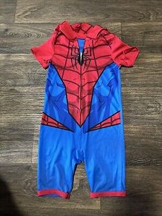 Spider-Man Youth XS (4/5)  1 Piece Hoodie Pajamas Bodysuit Costume Shorts Zip Up  | eBay Sleepover Outfit, Bodysuit And Shorts, Hoodie Pajamas, One Piece Hoodie, Bodysuit Costume, Costume For Halloween, Man Character, Blue Color Schemes, Man Set