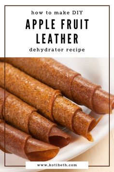 how to make diy apple fruit leather dehydraator recipe on a white plate