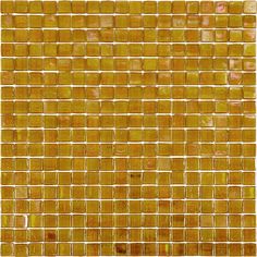 yellow glass mosaic tile on white background