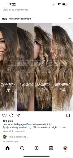 Bronde Formula Shades Eq, Hair Color Placement, Redken Hair Color, Undercut Long Hair, Hair Projects, Redken Hair Products, Hair Toner, Bronde Hair, Hair Color Formulas