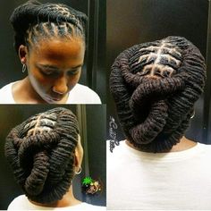 Women Long Loc Styles, Long Loc Updo Styles Women, Dread Updos For Black Women, Long Loc Styles, Loc Ideas, Dreadlock Rasta