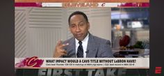 a man in a suit and tie talking to someone on the tv screen that says first take