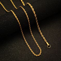 "Our diamond cut necklace choker 18K GOLD is so BEAUTIFUL and gorgeous personalized piece suitable for gift. it is tiny and minimalist initial necklace which has been handcrafted which is perfect for everyday wear. Beautiful gift for someone special. This Delicate and modern necklace is perfect for the nature lover. This dainty handmade necklace available in many sizes up to 16, 18, 20, 22 inches MATERIAL I have chosen a chain that is a layer of 18k or sterling sliver gold over a stainless steel Simple Chain Necklace, Dainty Chain Necklace, Twisted Chain, Stainless Steel Chain Necklace, Gold Rope Chains, Mens Jewelry Necklace, Estilo Hip Hop, Modern Necklaces, Gold Necklace Layered