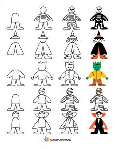 Fun Shapes To Draw, Easy Draw Halloween Pictures, How To Draw Halloween Characters, Halloween How To Draw, How To Draw Halloween Stuff, How To Draw Ghost, Draw With Shapes, Halloween Pictures To Draw