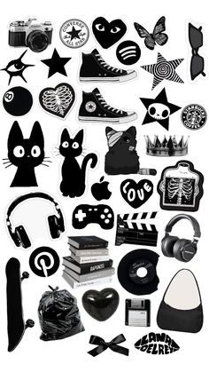 Raven Pictures, Y2k Stickers, Easy Love Drawings, Collage Phone Case, Black Stickers