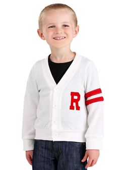 PRICES MAY VARY. Get ready to show off your Rydell High spirit with this 100% polyester letterman sweater, complete with ribbed edge bands for that classic varsity look. Adorned with a chenille letter "R" proudly representing Rydell High on the left front, you'll be the envy of every T-Bird and Pink Lady. Don't forget the red chenille stripes on the upper left sleeve, adding an extra pop of retro style. Just remember, each emblem may vary slightly from the image shown, adding a touch of uniquene Rydell High, Decades Costumes, 50s Costume, Grease Costumes, Letterman Sweaters, Acrylic Sweater, Large Sweaters, Small Sweater, Cardigan Fashion