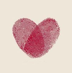 a red heart shaped fingerprint with the words states of state written in black on it