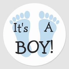 it's a boy sticker with footprints