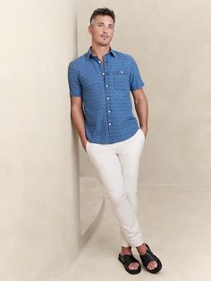 Santorini Blues Shirt | Banana Republic Factory Summer Washed Blue Button-up Shirt, Washed Blue Button-up Shirt For Summer, Washed Blue Button Closure Shirt For Summer, Blue Button-down Shirt For Casual Gatherings, Blue Button Shirt For Casual Gatherings, Blue Buttoned Shirt For Casual Gatherings, Blue Button-up Shirt For Casual Gatherings, Summer Washed Blue Workwear Shirt, Washed Blue Summer Work Shirt