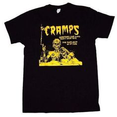 a black t - shirt with the words cramps on it