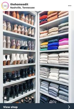 the closet is full of shoes and socks