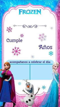 an image of frozen princess birthday party sign with the name and date on it,